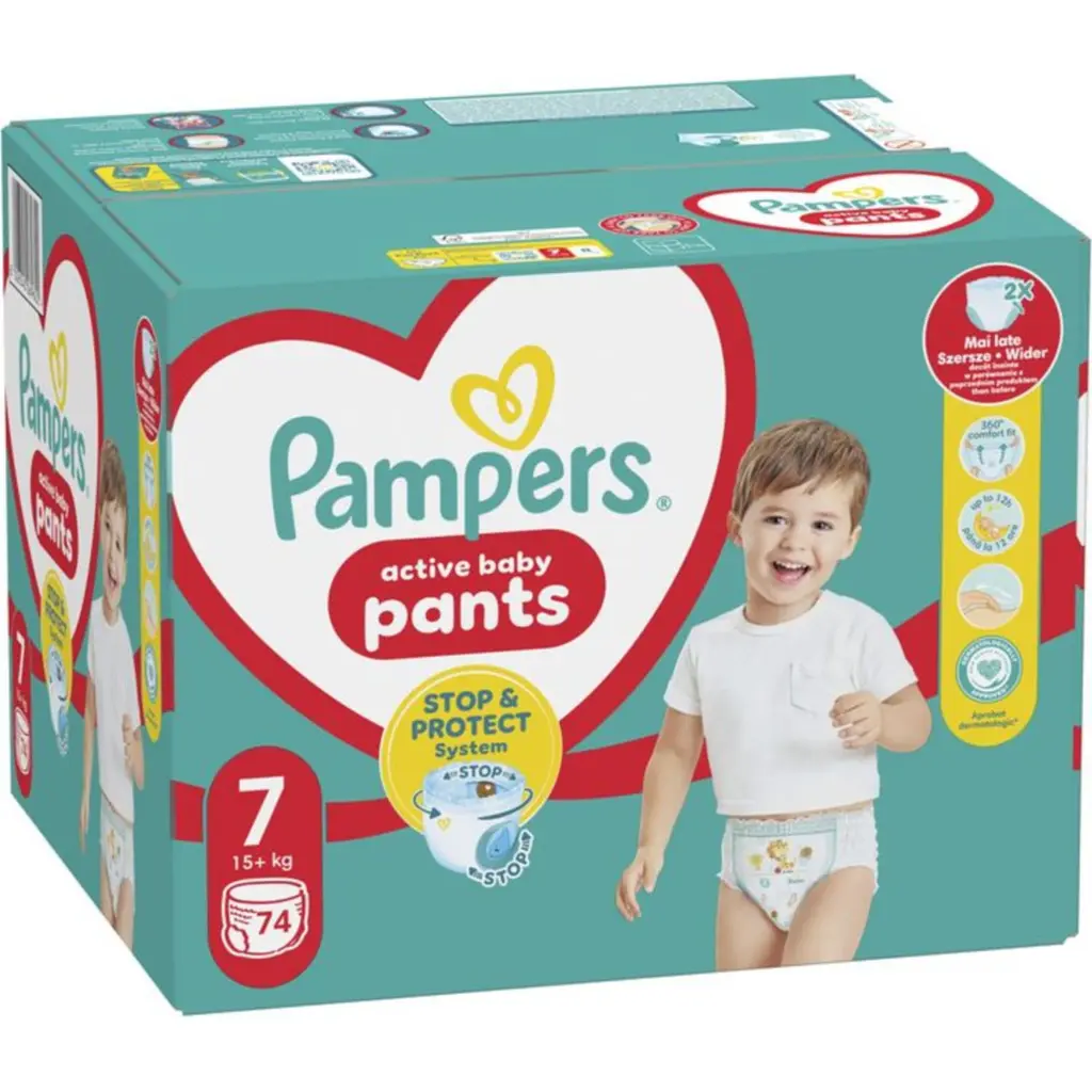 Набор подгузники-трусики Pampers Active Baby Pants Размер 7 (15+ кг) 74 шт.  - фото 2