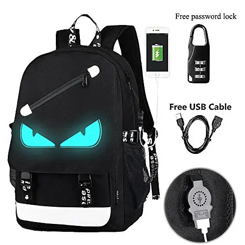 Міський рюкзак 46х30х14 см на 35 л з USB-портом / Рюкзак з USB, що світиться в темряві New Eyes - фото 3