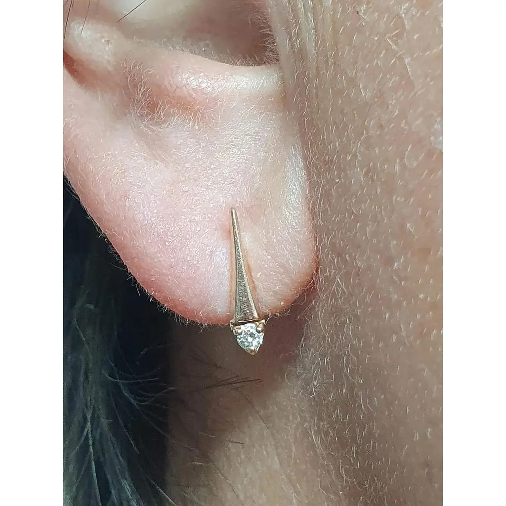 Золоті сережки ЮЗ "Багет" з діамантами. 21102 - фото 2