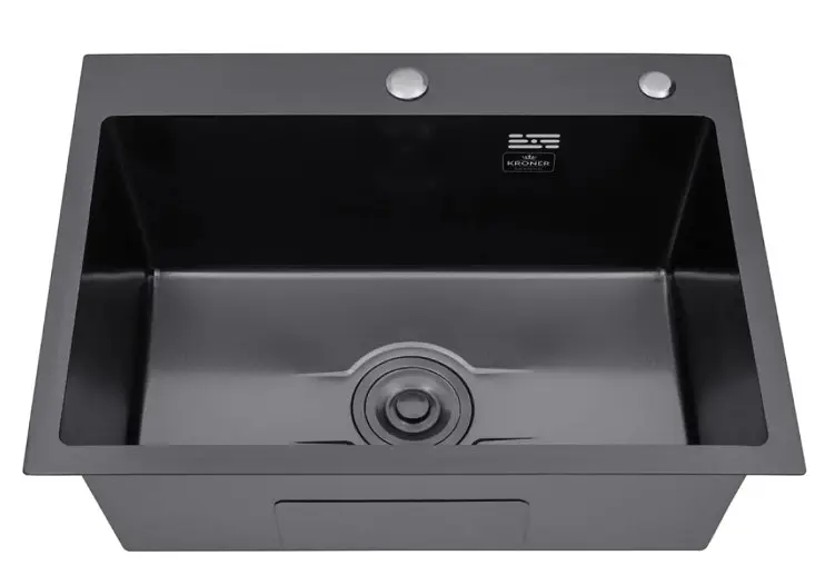 Кухонная мойка Kroner KRP Derby - 5843HM PVD (2,5/0,5 мм) (CV027241) - фото 2
