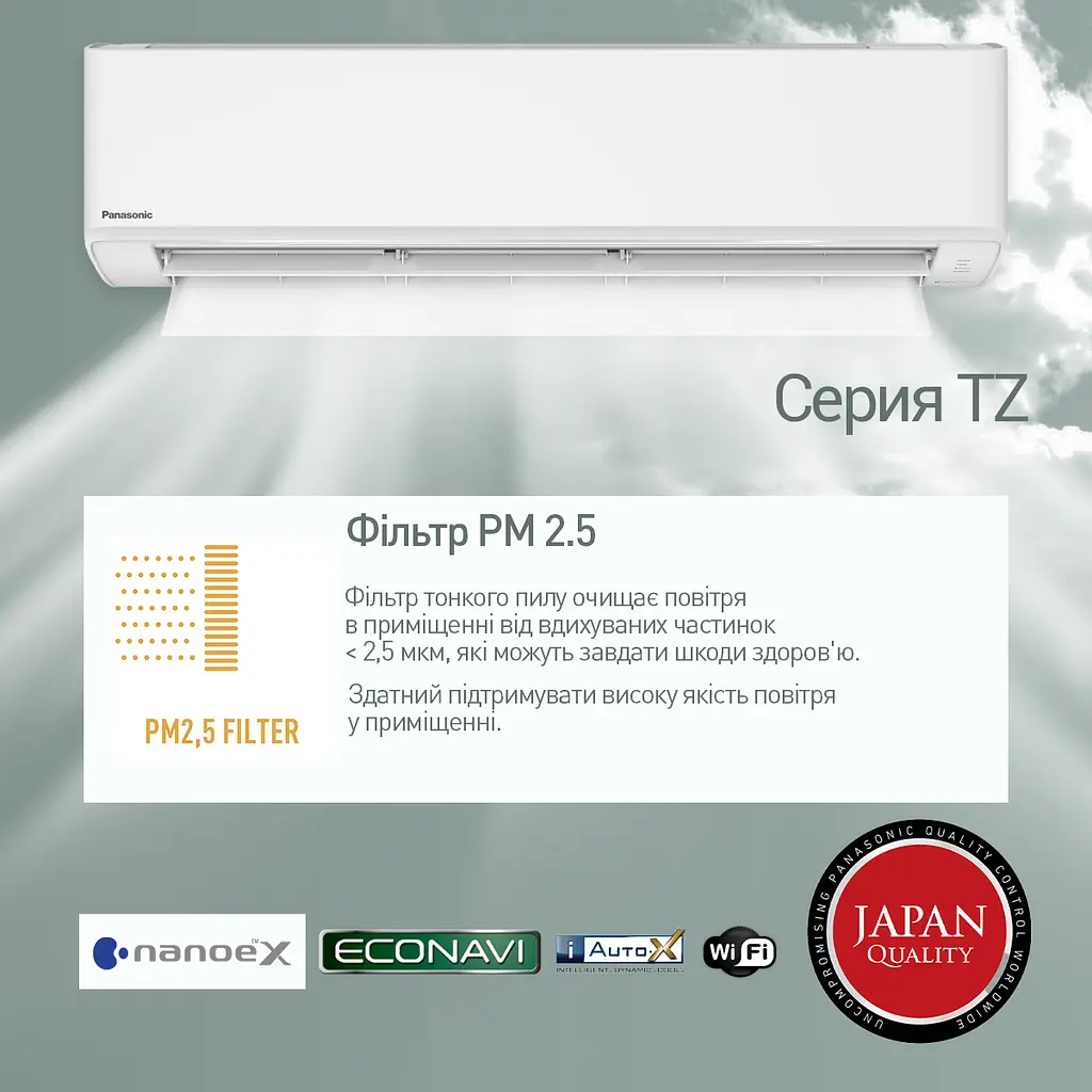 Кондиціонер Panasonic Super Compact Inverter CS-TZ25ZKEW/CU-TZ25ZKE - фото 4