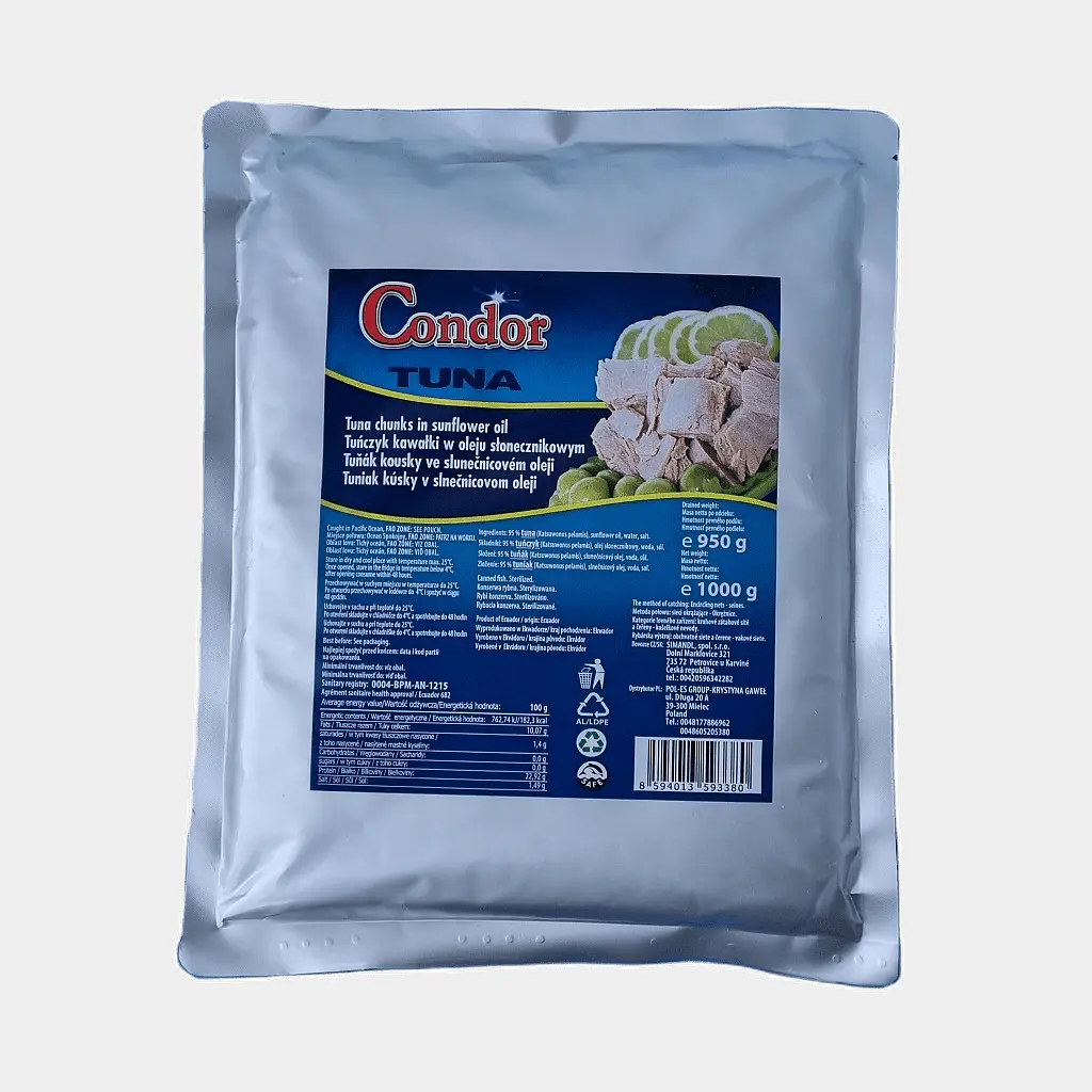 Тунець Condor Tuna у соняшниковій олії 1 кг