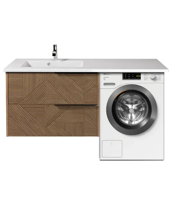 Тумба Мойдодир Cubic 80-A Adam 140 L підвісна з крилом над пральною машиною - фото 4