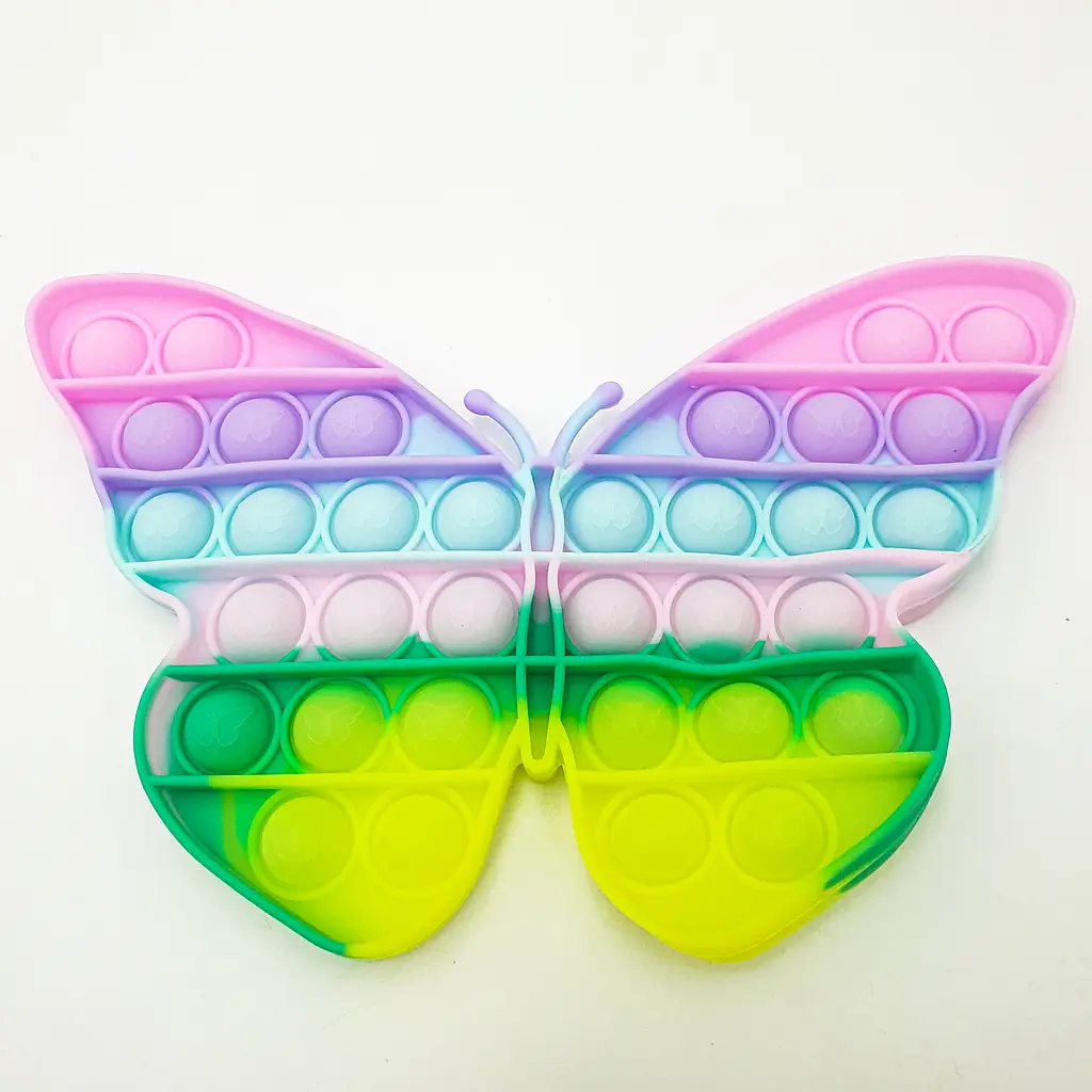 Сенсорна іграшка антистрес силіконова нескінченна пухирець поп іт UKC Pop It Fidget метелик різнокольоровий