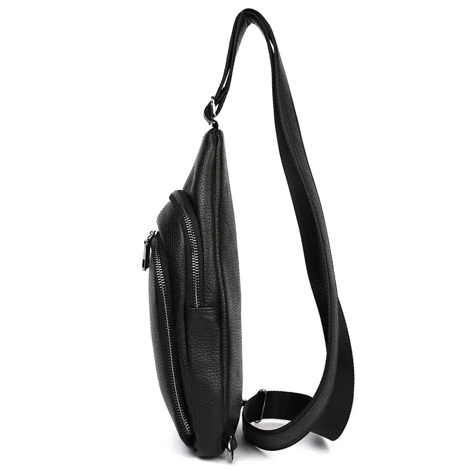 Мужской кожаный рюкзак слинг LIMARY 30х16.5х5 см sum0028216 - фото 6