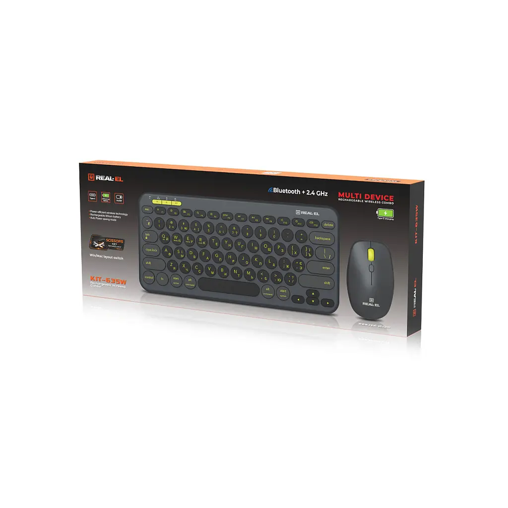 Комплект REAL-EL KIT-635W Wireless/Bluetooth Black (EL123100057) - фото 10