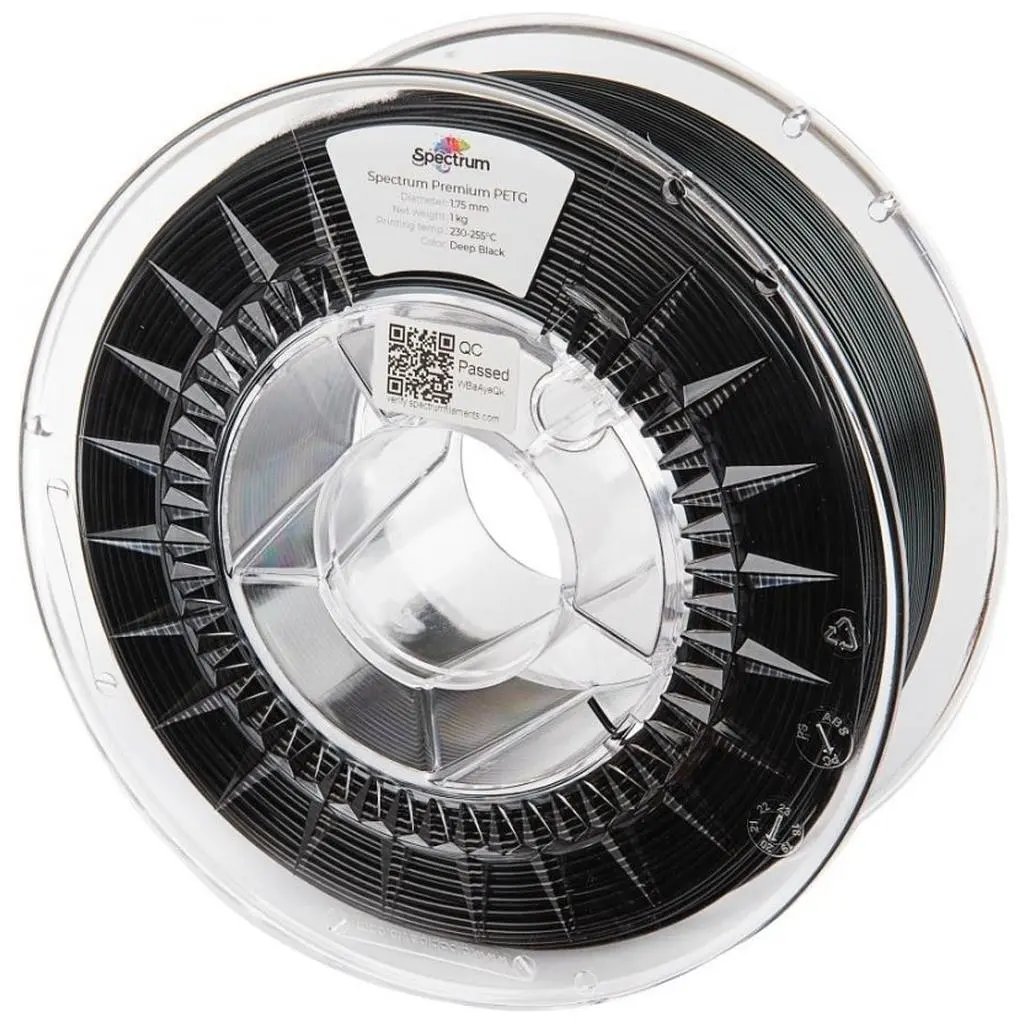 Пластик для 3D-принтера Spectrum PET-G Premium 1.75mm 1kg Black, Deep RAL9017 (80056)