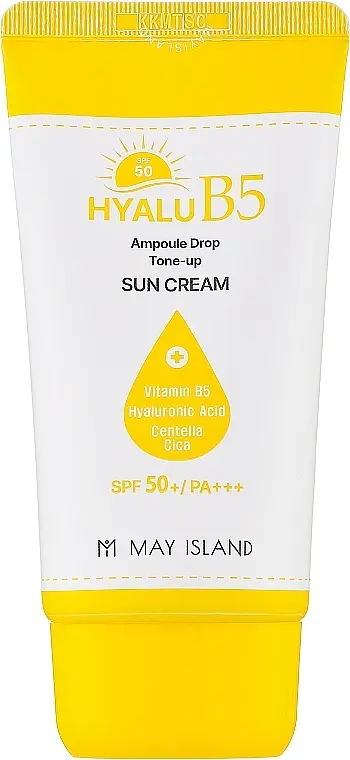 Тонізуючий сонцезахисний крем May Island Hyalu B5 Ampoule Drop Tone Up Sun Cream 70 мл - фото 2