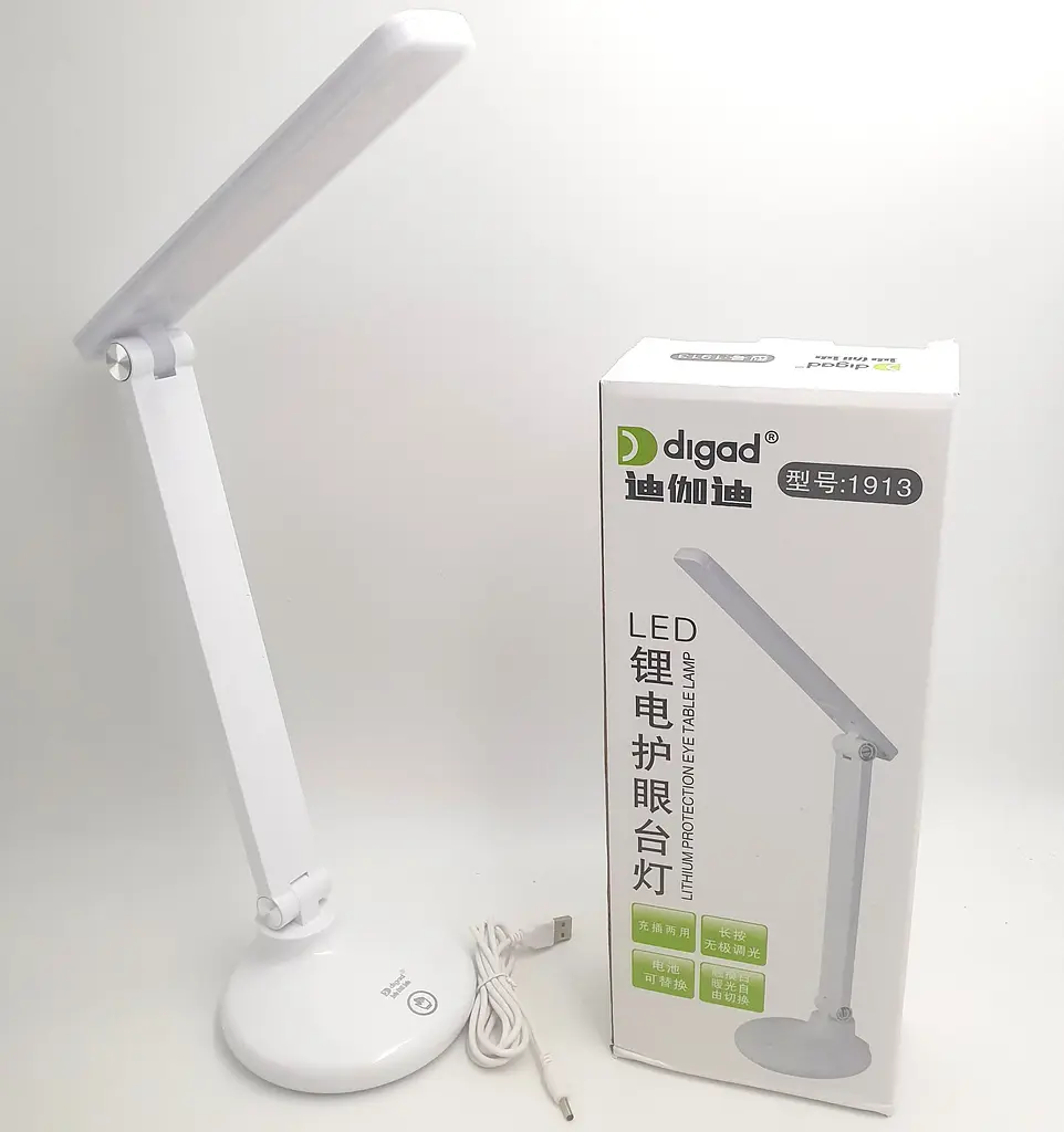 Настільна LED-лампа 40 см сенсорна світлодіодна 2,5 W акумуляторна (знімний 18650 3000 mAh) 3000–6000 K Digad 1913