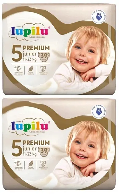 Підгузники Lupilu Premium Junior Розмір 5, Вага 11-23 кг, 78 шт