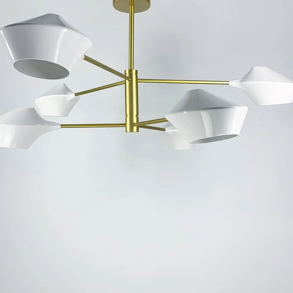 Оригінальна стельова люстра Lumina Deco у золотому каркасі Line.F H 690/6 SGD - фото 2