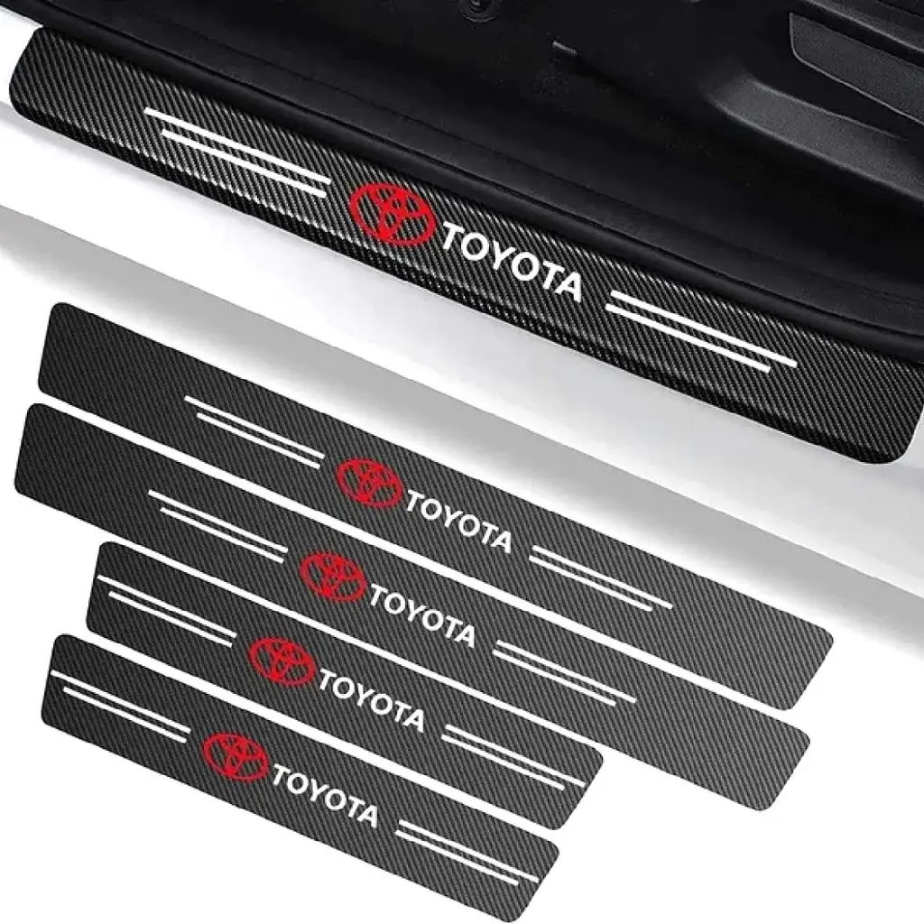 Захисна плівка накладка на пороги для Toyota Чорний Карбон 4 шт