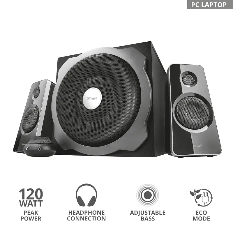 Комплект акустики 2.1 Trust Tytan Speaker Set Black - фото 2