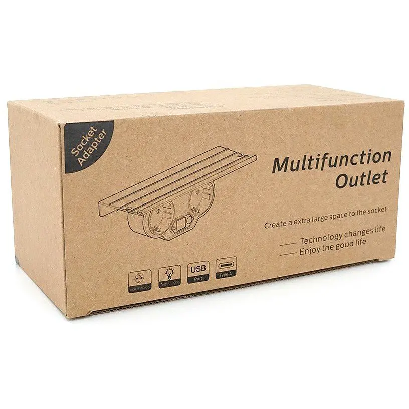 Розетка-измельчитель с заземлением Voltronic HHT-609WT White, ночник, USB+Type-C, 4 А, зашита от перегрузки, - фото 4