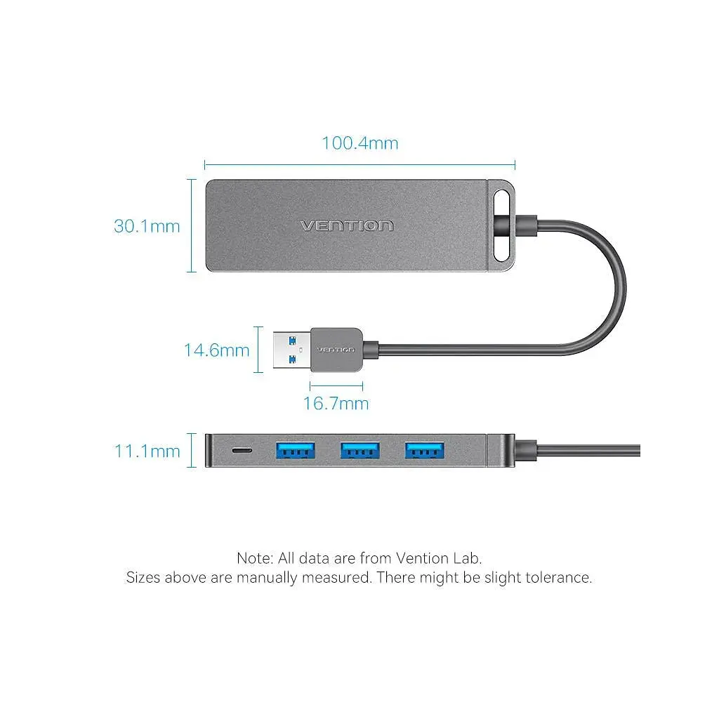 Концентратор Vention USB 3.0 to 4xUSB 3.0 Hub With Power Supply 0.15m black (CHLBB) - фото 12
