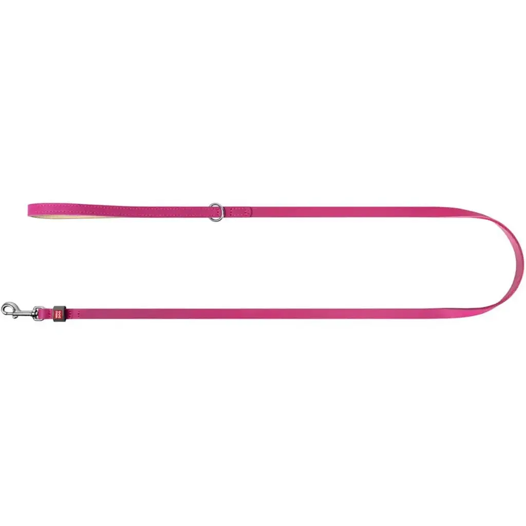Поводок для кошек и мелких пород собак Waudog Classic, кожаный, XXS-XS, 122х1,2 см, розовый - фото 2