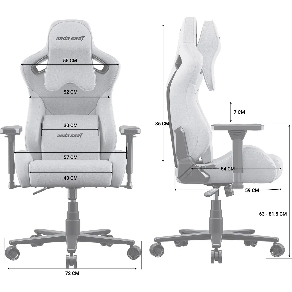 Геймерське крісло Anda Seat Kaiser Frontier XL Fabric Black [AD12YXL-17-B-F-B01] [121289] - фото 9
