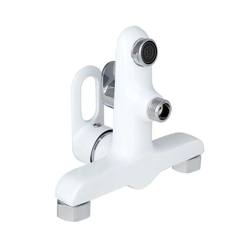 Змішувач для ванни Lidz Latwa 006 (з душовим гарнітуром) (k35) LDLAT006WHI45424 White - фото 3