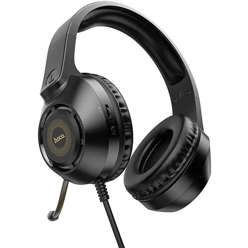 Навушники Hoco Sue headphones gaming W108 RGB-підсвітка кабель 2 метри чорні