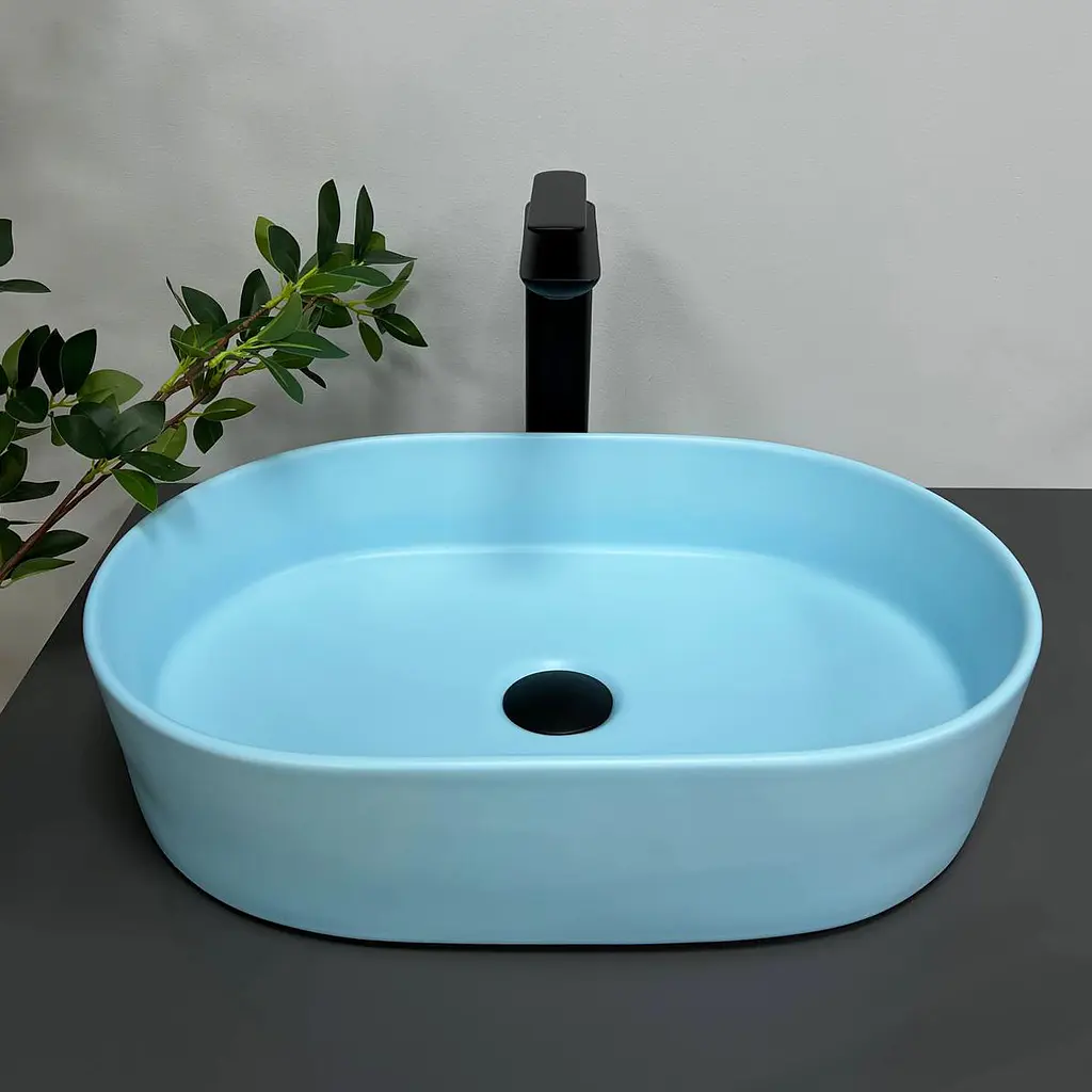 Умивальник VBI Verona 50 blue matt накладний VBI-011321, Синий - фото 2