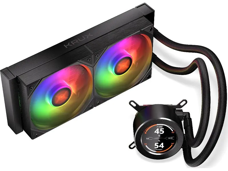 Водяне охолодження Krux HydroGlance 240 ARGB LCD Black (KRXE003) - фото 4
