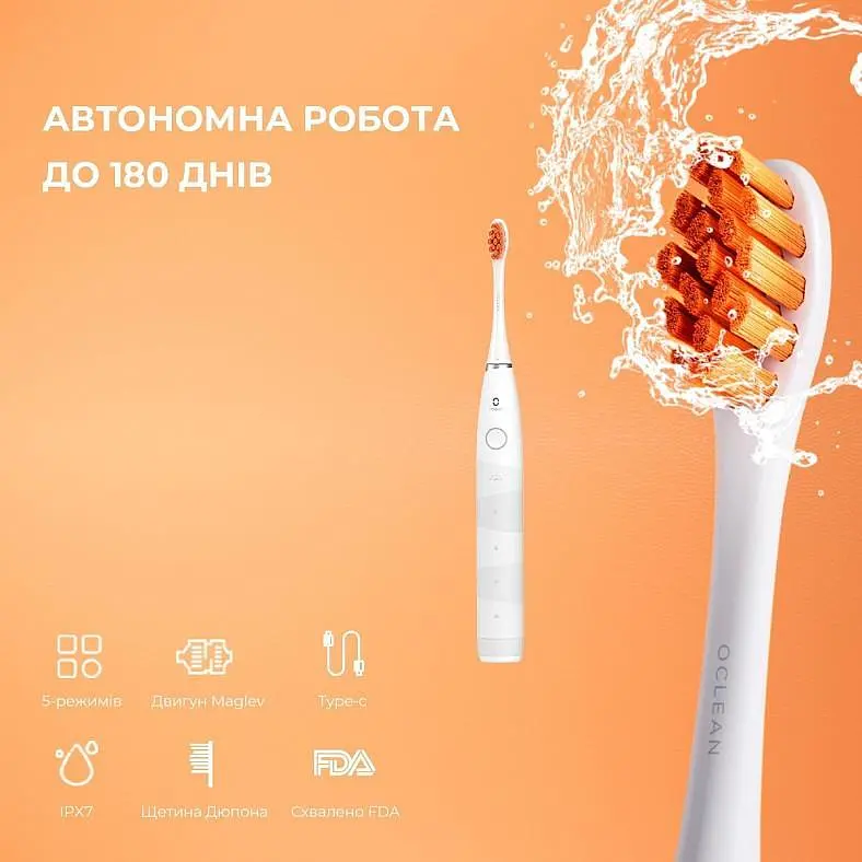 Електрична зубна щітка Oclean Flow S Sonic Electric Toothbrush - біла - фото 6