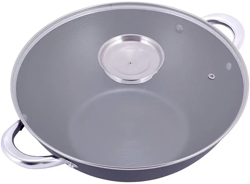Котел чавунний "Wok", з антипригарним покриттям та аромо-кришкою Kamille Ø14,5Ø32х11см kuh0007267 - фото 4