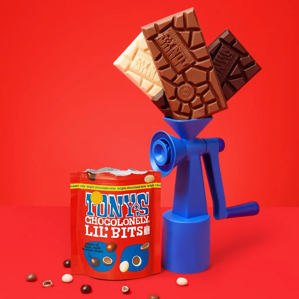 Драже Tony's Chocolonely Lil' Bits потрійний шоколадний мікс 113г - фото 3