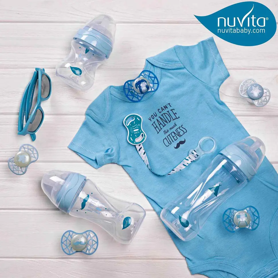 Пустышка Nuvita 7065 Air55 Cool симметрическая 0m+ звезда голубая NV7065BS - фото 10