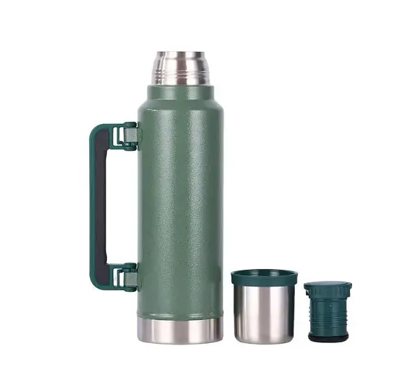 Термос OldBro с ручкой 304 Stainless steel ударопрочный зеленый 1 л - фото 3