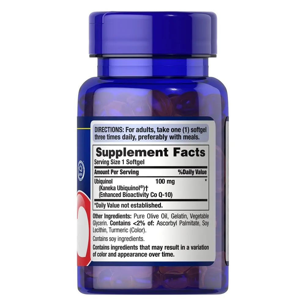 Натуральна добавка Puritan's Pride Ubiquinol 100 mg 60 капсул - фото 2