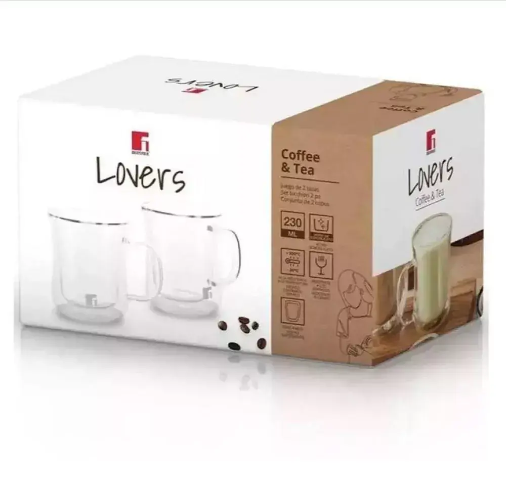 Набір склянних чашок Bergner Coffee & tea lovers 230 мл 2 шт (BG-20115-MM) - фото 2