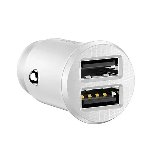 Автомобільний зарядний пристрій Baseus Grain Car Charger 2USB 3,1A CCALL-ML02 White - фото 2