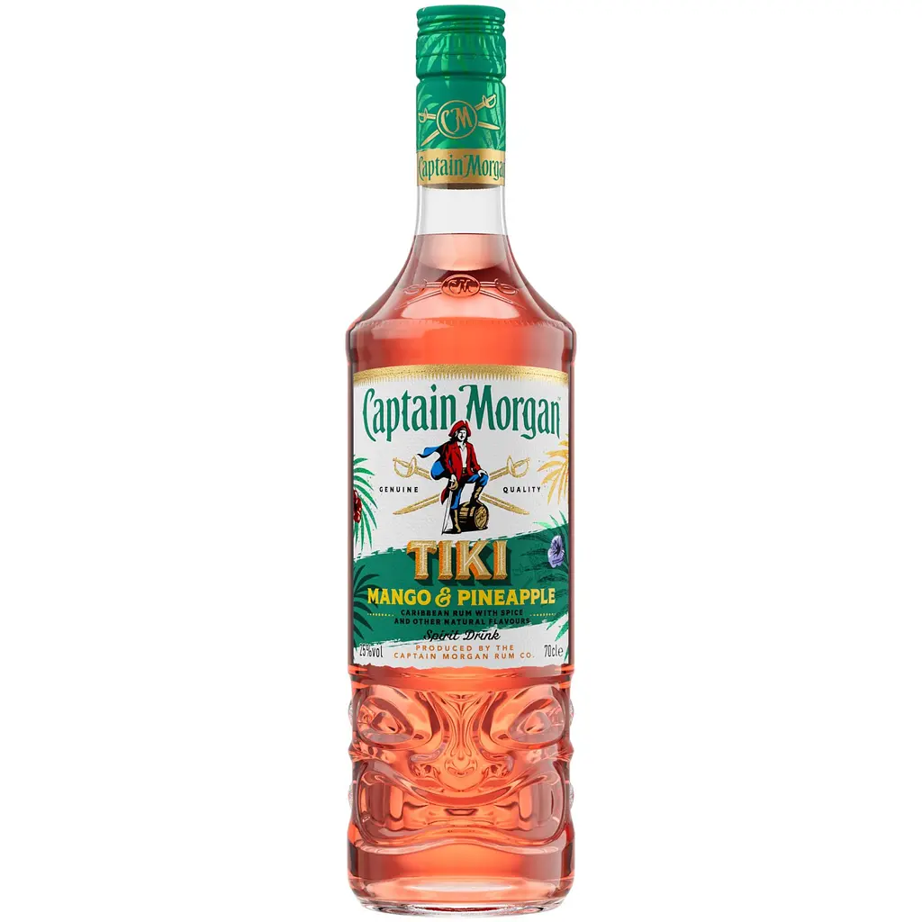 Упаковка ромового напитка Captain Morgan Tiki Mango Pineapple 25% 4.2 л (0.7 л х 6 шт.) - фото 6