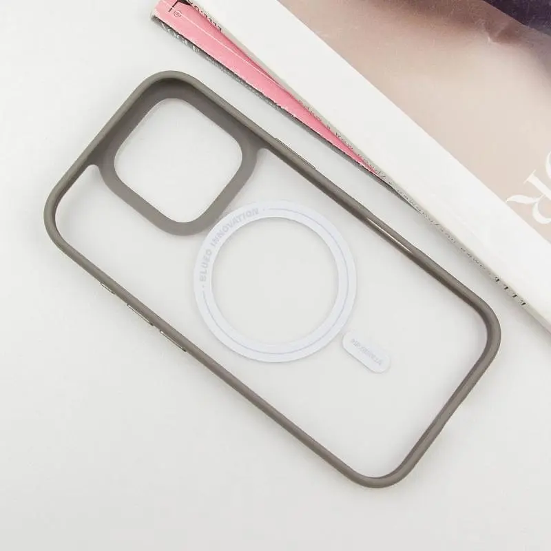 TPU+PC чохол Blueo Skin Friendly Frosted with MagSafe для Apple iPhone 16 Pro Max (6.9) Сірий / Grey - фото 3