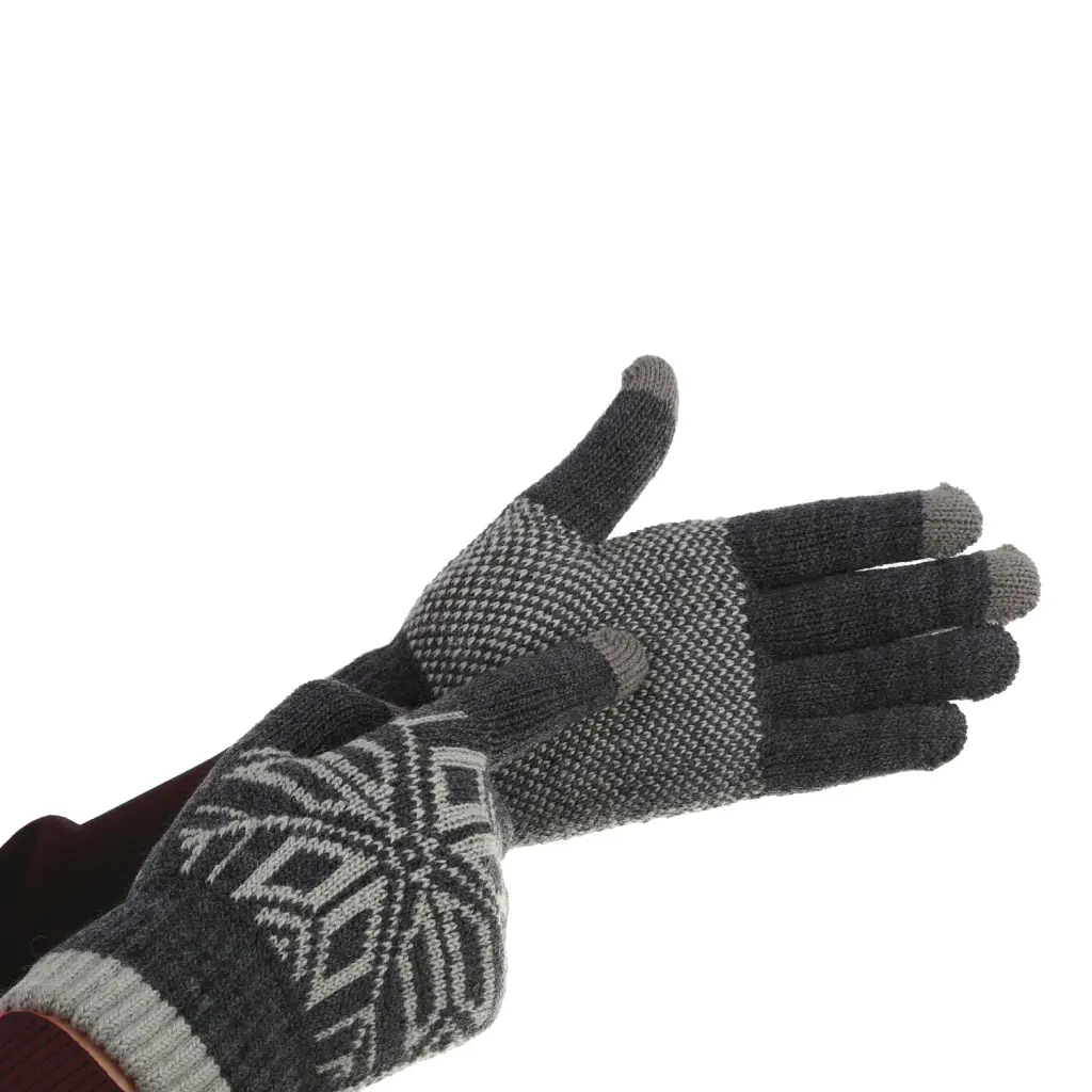 Сенсорні рукавички ArmorStandart Touch Gloves Snowflake з орнаментом Light Grey - фото 2