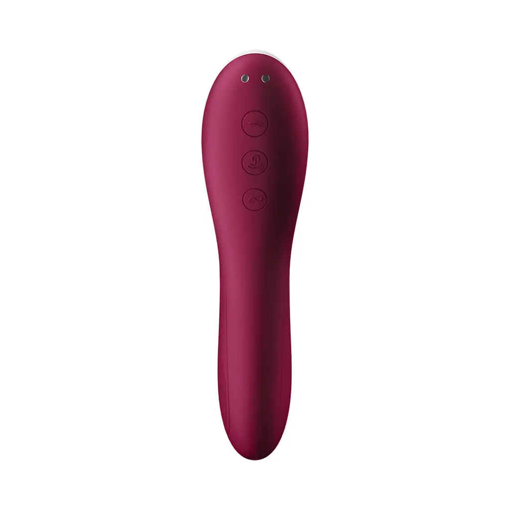 Вакуумный стимулятор клитора с вибрацией Satisfyer Dual Crush бордовый - фото 3