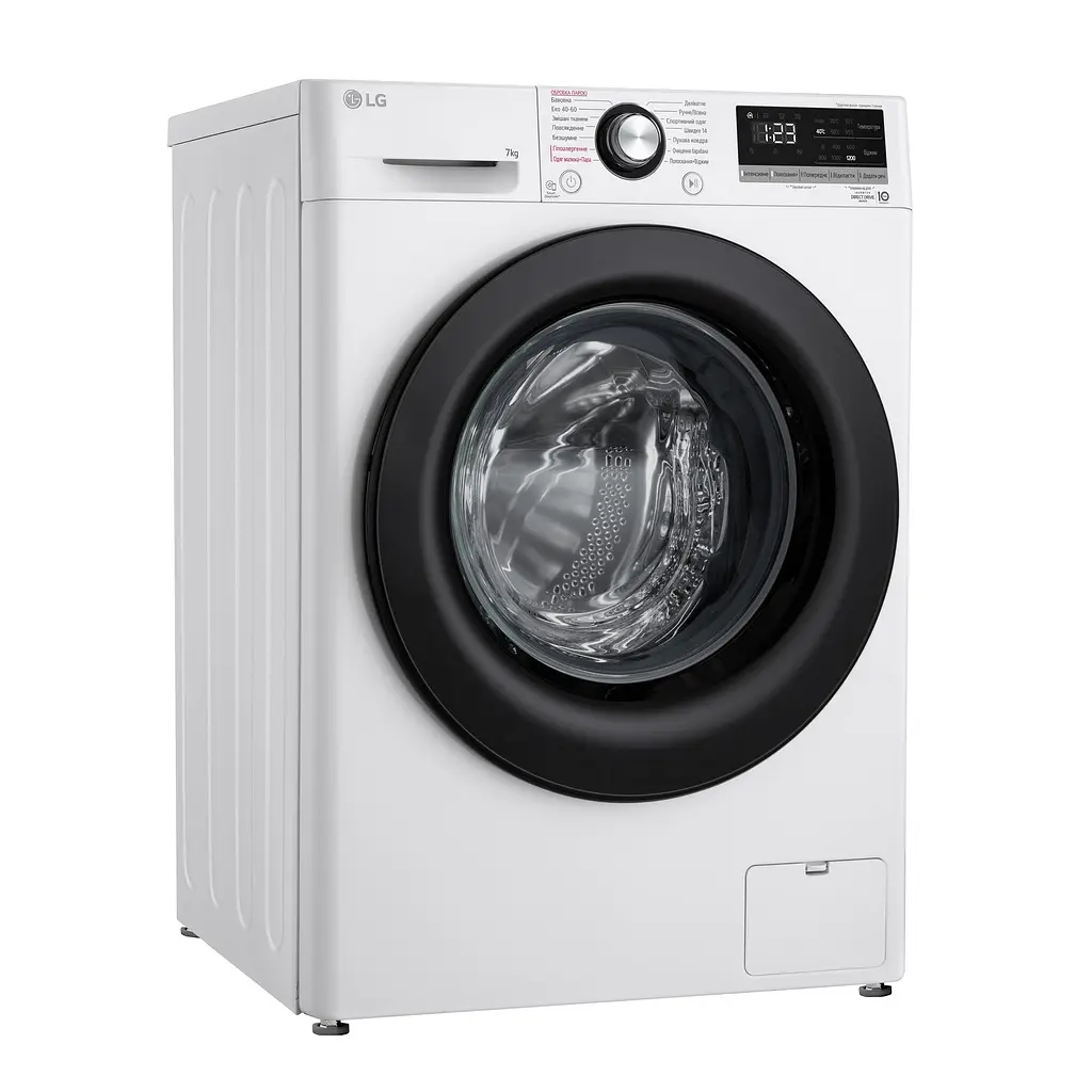 Пральна машина LG фронтальна 7 кг 1200 A+++ 48 см дисплей пара інвертор білий - фото 2