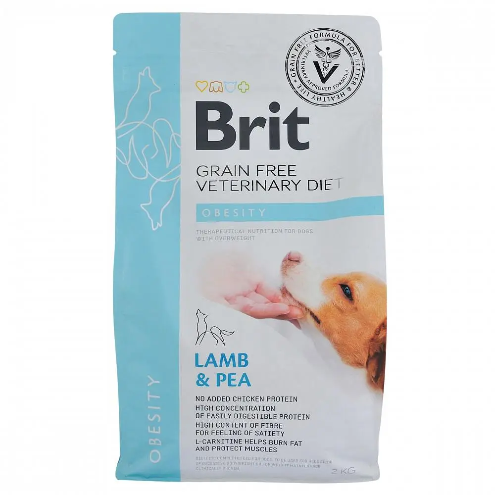 Сухой корм Brit GF VetDiets Dog Obesity 2 кг для собак при избыточном весе (ягненок, индейка, горох) - фото 3