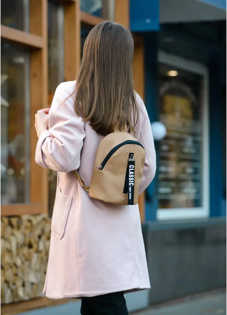 Жіночий рюкзак малий Sambag Mane City бежевий 24 х 19 х 10 см (18228026e) - фото 8