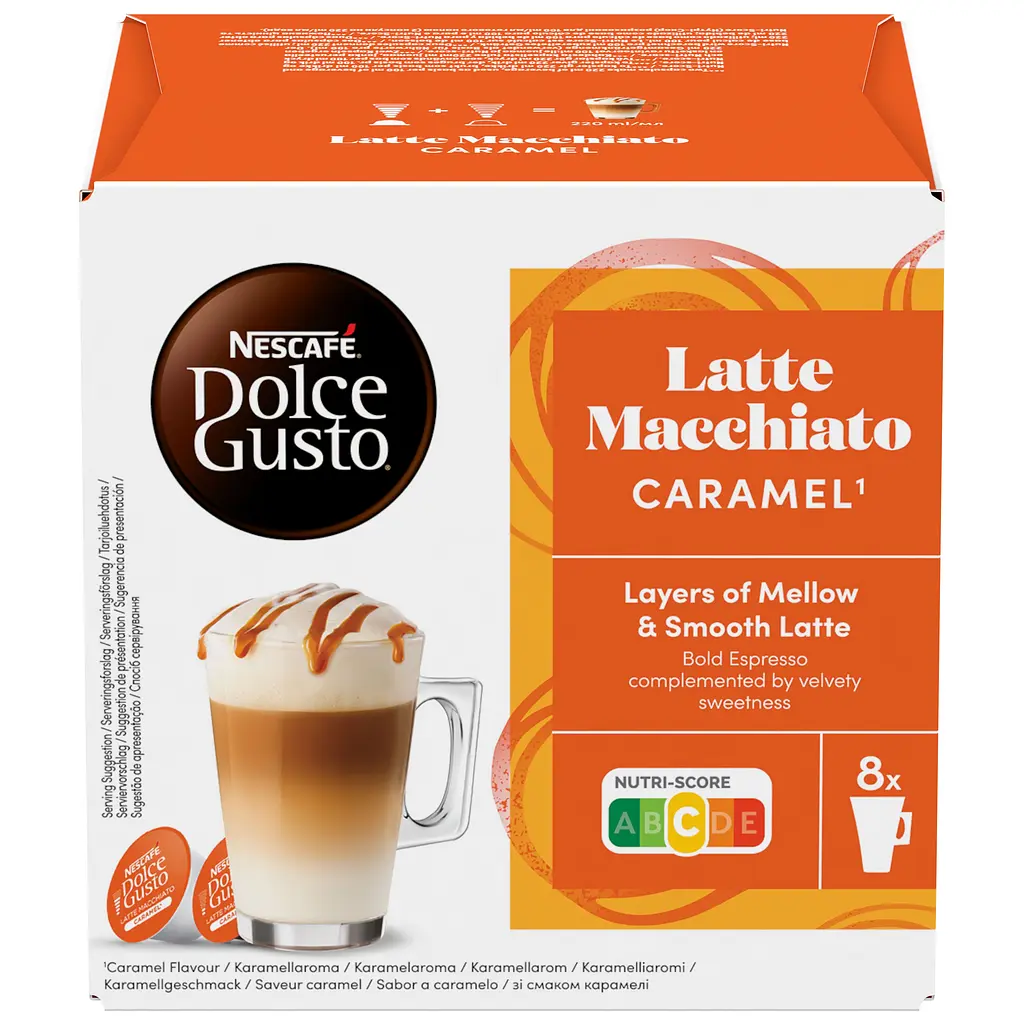 Уцінка. Кава в капсулах NESCAFE Dolce Gusto Latte Macchiato Caramel 16 шт. 145.6 г