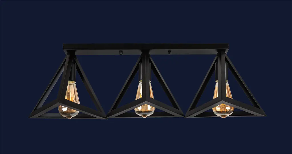 Люстра стельова Levistella 756XPR220F2-3 BK (500), E27, чорний метал, сучасний стиль, 220х220 мм - фото 2