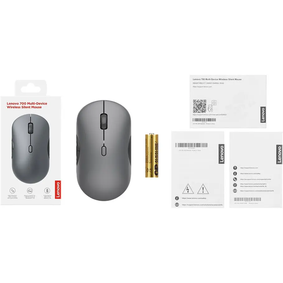 Миша Lenovo 700 Multi-Device Wireless Luna Grey (GY51S61898) [170979] - фото 6