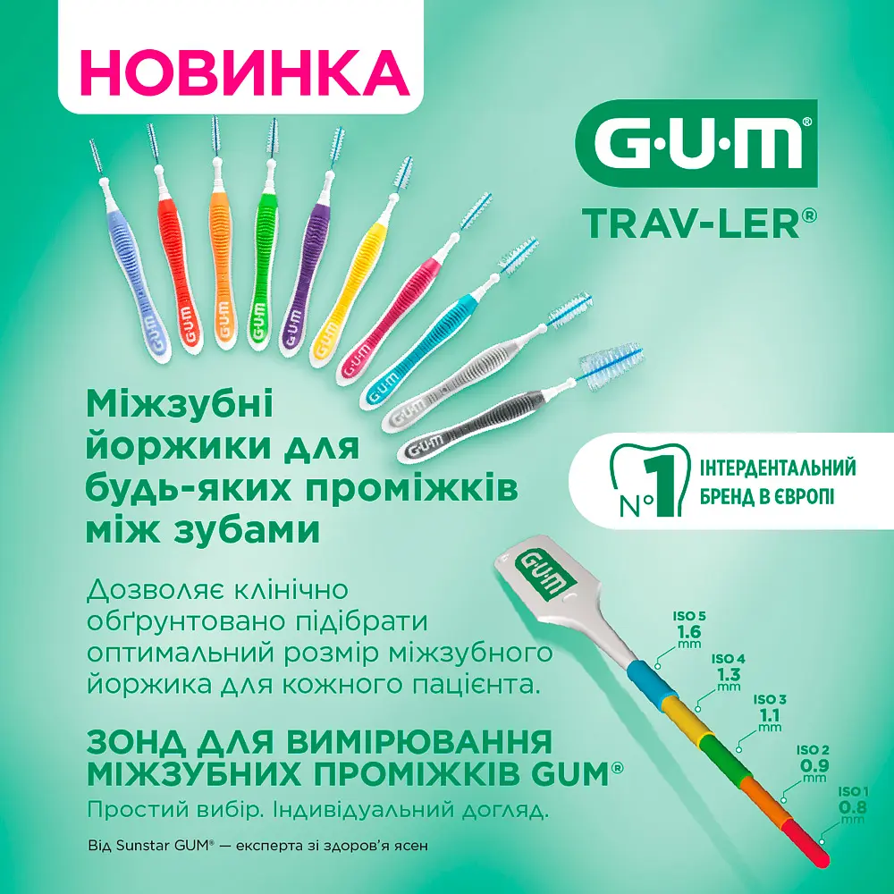 Зонд для измерения межзубных промежутков GUM в упаковке 10 шт.  - фото 7