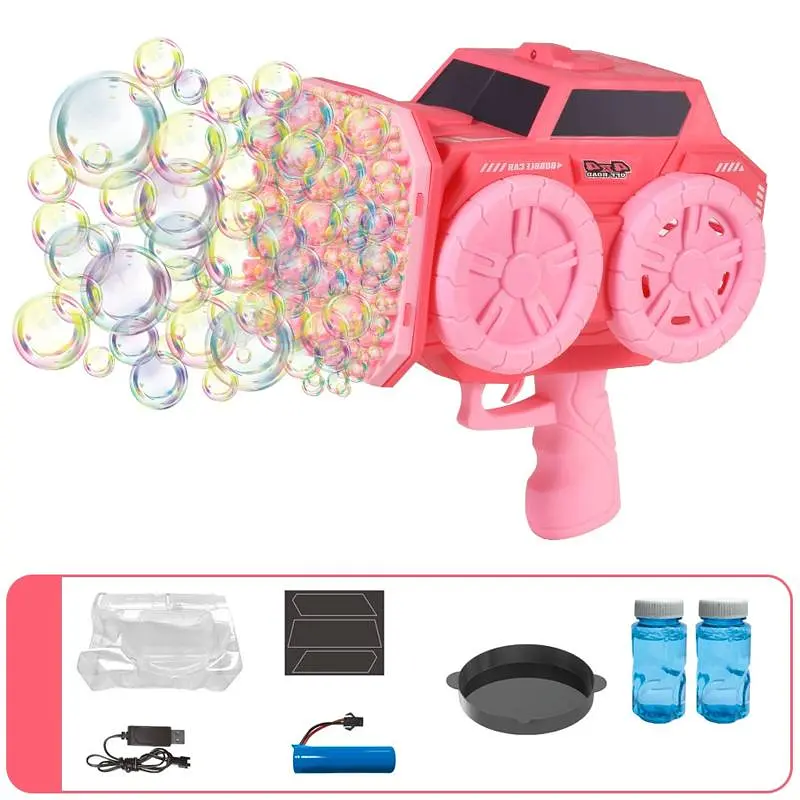 Пістолет з мильними бульбашками SHT KB1294 Car на 139 отворів + 2xbottle 60ml Pink - фото 2