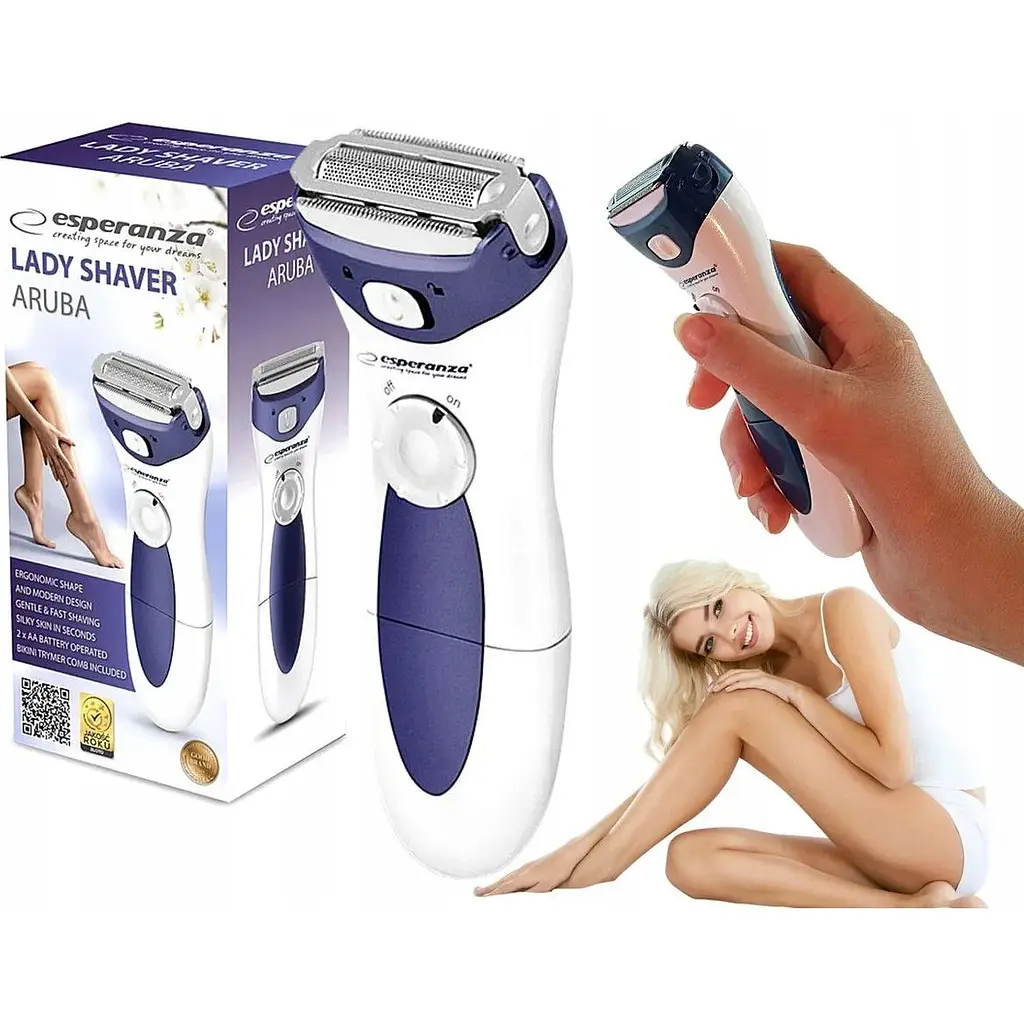 Бритва женская Esperanza EBG003B Blue анатомической формы на батарейках - фото 6