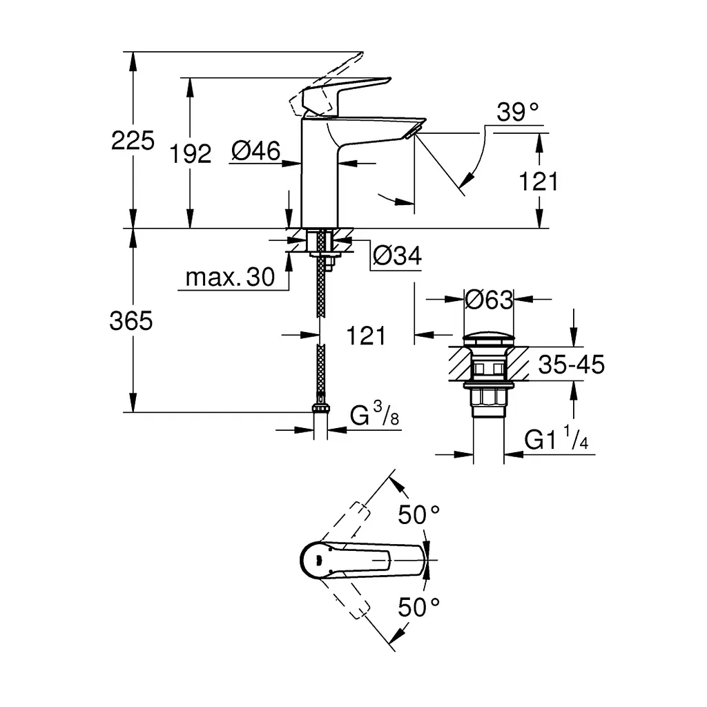 Змішувач для раковини Grohe QuickFix Start M-Size 24204002, Хром - фото 2