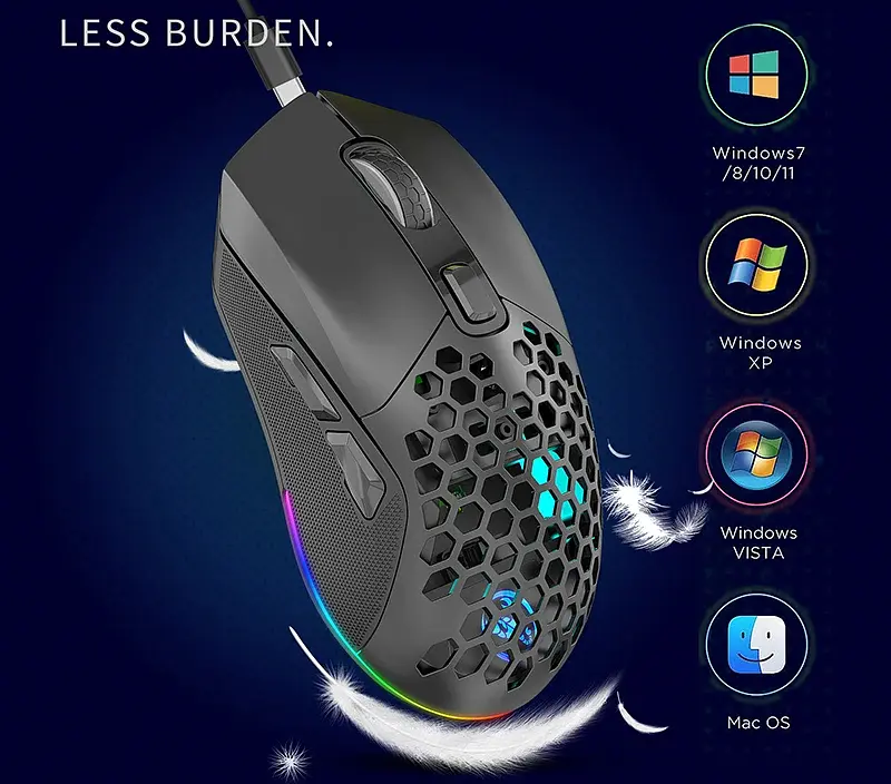Миша бездротова HXSJ Т28 з акумулятором та RGB підсвічуванням 2,4G+Bluetooth Black - фото 4