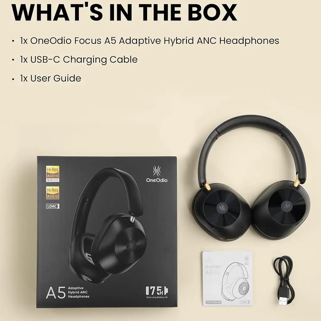 Гарнитура OneOdio A5, Bluetooth/ANC Black - фото 7