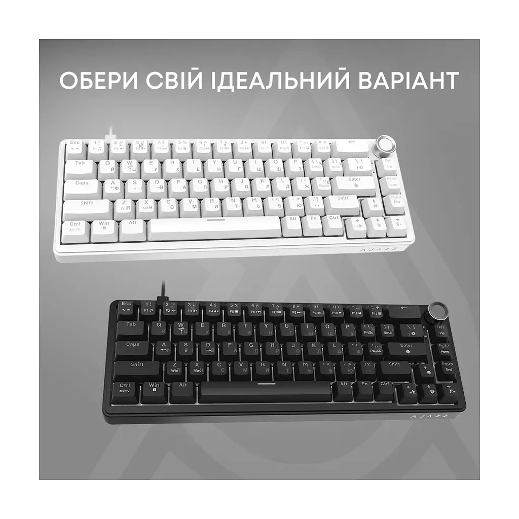 Клавіатура Ajazz AK690 Peach Mist Switch USB UA White (AK690-PM-W) - фото 7